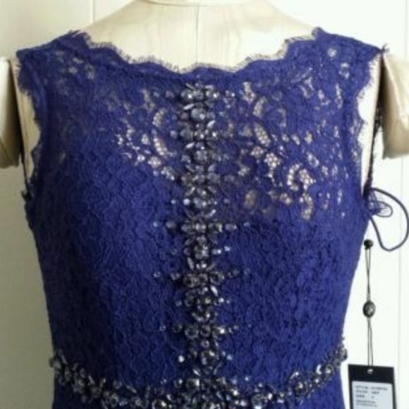 Adrianna Papell Embellished Lace Neptune COCKTAIL - Picture 4 of 4